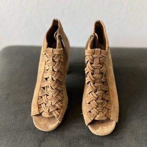 Michael Kors toe less brown booties